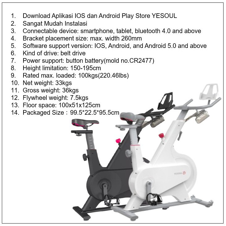 YESOUL M1 Smart Spinning Bike - Alat Fitness Sepeda Statis Garansi Resmi