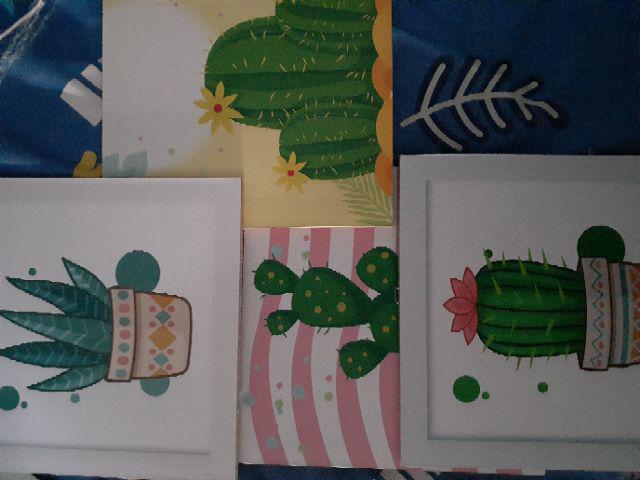 Decor Art Hiasan Dekorasi Dinding Kamar Rumah Bunga Pot Kaktus Cantik Wall Decor - Ct 2