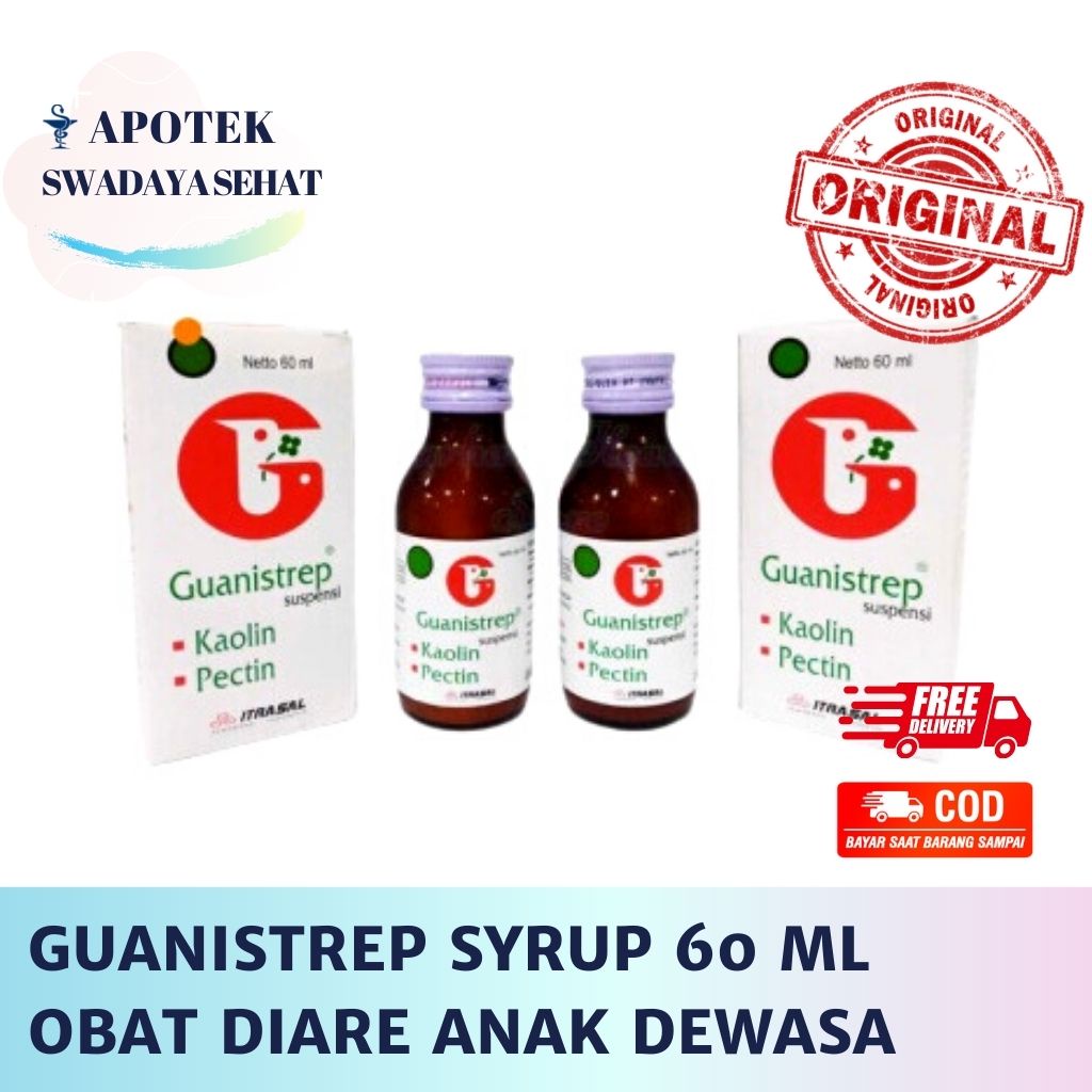 GUANISTREP Syrup 60 ML Obat Diare Anak Dewasa Kaolin Pectin Sirup