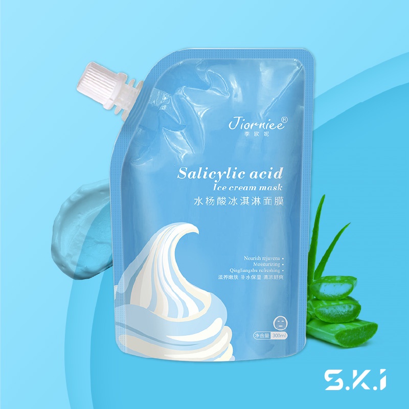 JIORNIEE SALICYLIC ACID ICE CREAM MASK ORIGINAL / MASKER JERAWAT AMPUH / KOMEDO / BRUNTUSAN 300ML