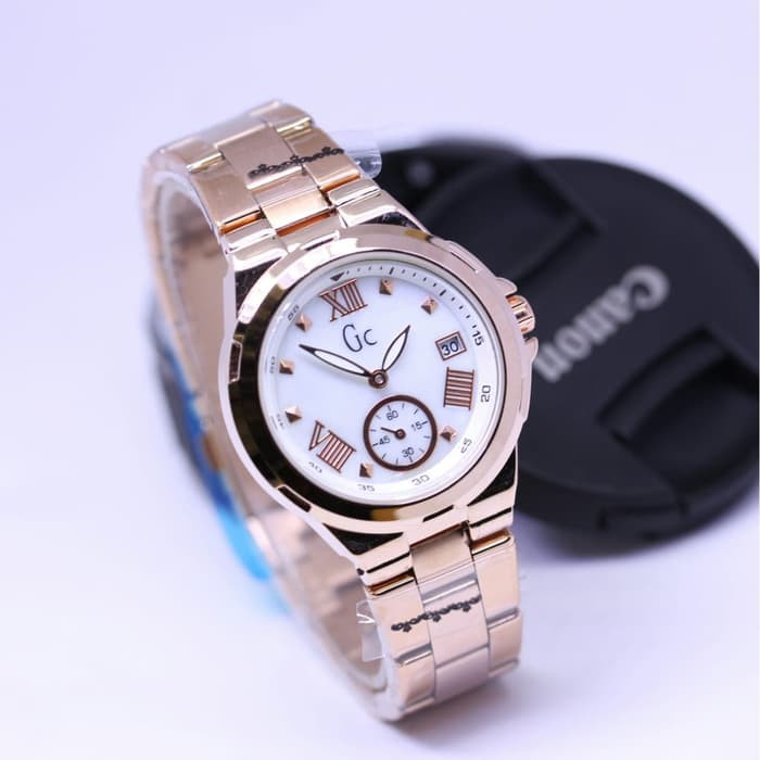 JAM TANGAN WANITA GUESS GC DATE ROMAWI ORIGINAL ANALOG CEWEK MURAH KEREN COD