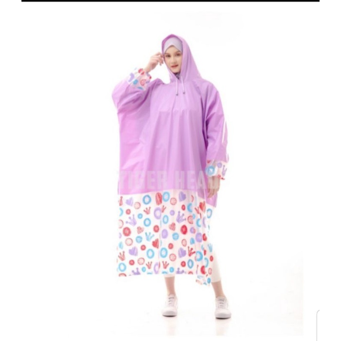 Jas Hujan Rok GAMIS  Aisha Muslimah Hijaber Ponco Terusan Wanita Aisha 68340 Tiger Head