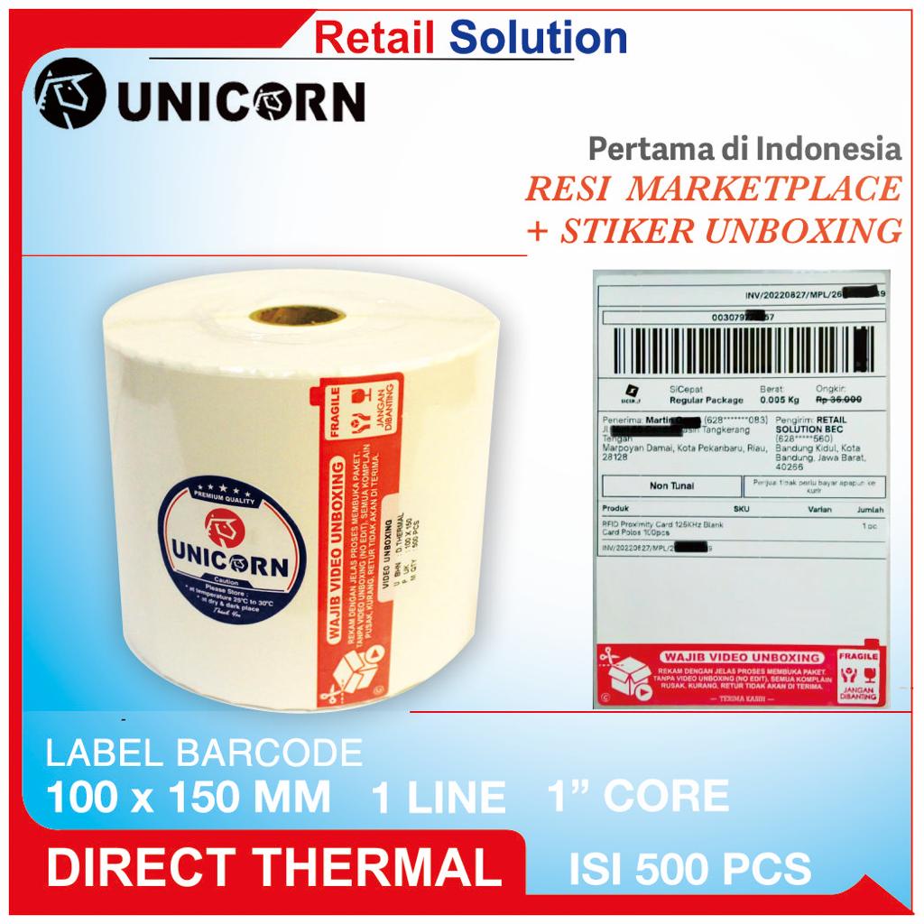 Jual Stiker Label Thermal AWB Resi Alamat Unboxing Fragile A6 100x150