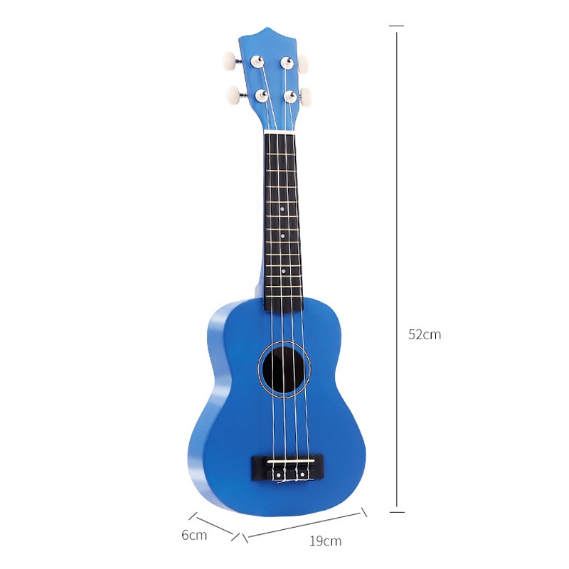 Instrumen Gitar Akustik Ukulele Soprano 4 Senar Bahan Serat Karbon Ukuran 21 Inci 7 Warna Untuk Pemula