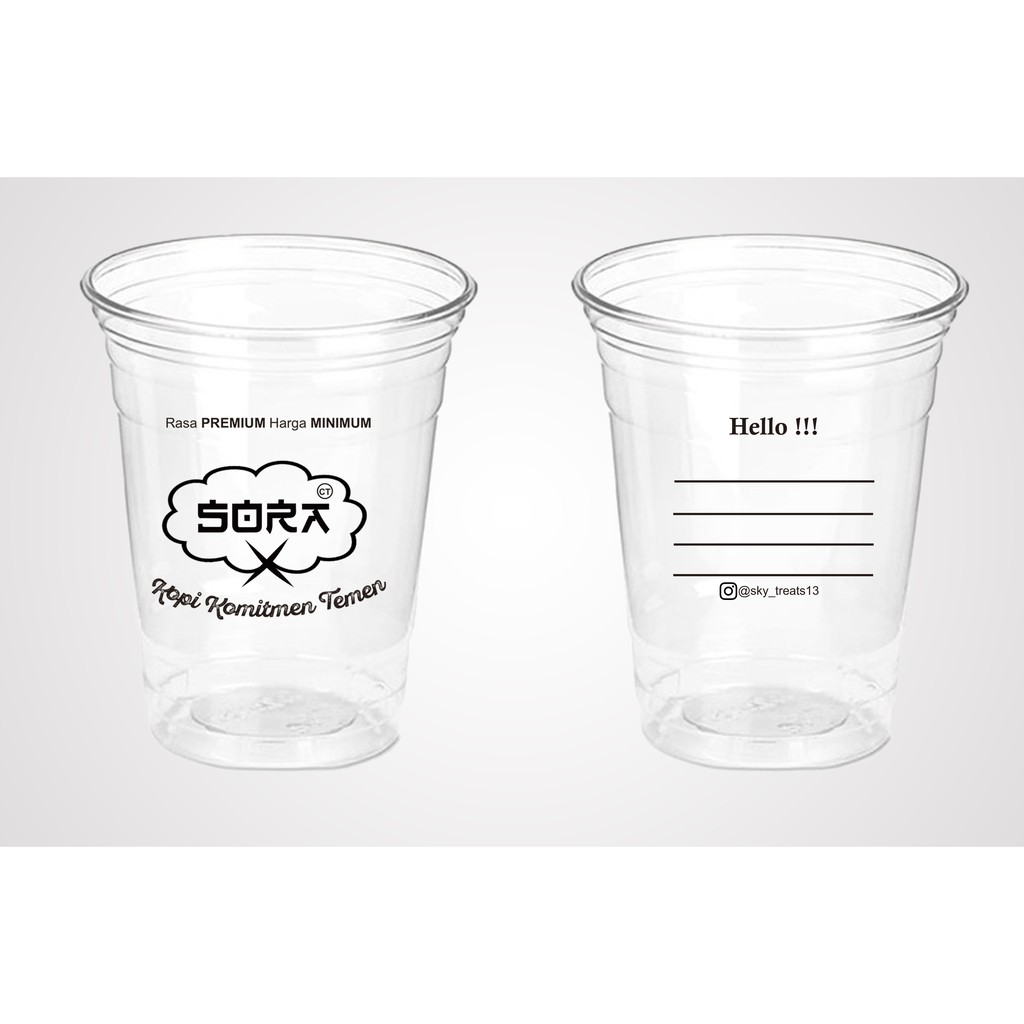 Paket Gelas Cup Plastik  Sablon 1000 Pcs 5 gr Shopee 