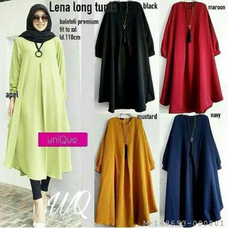ATASAN MUSLIM WANITA TUNIK LEVO MOSCREPE VSLA-196 Warna: Hitam, Army, Maroon, Aple, Kuning Ukuran: L