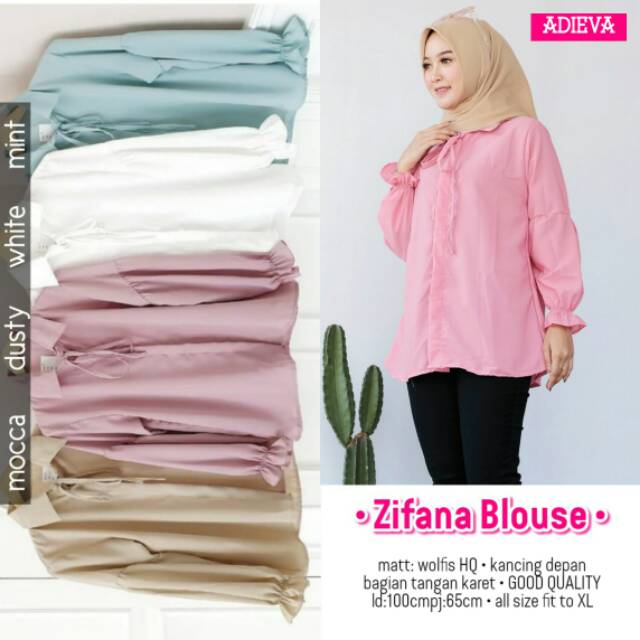 Zifana Blouse Fashion Muslim Fashion Wanita Bahan Wolfis