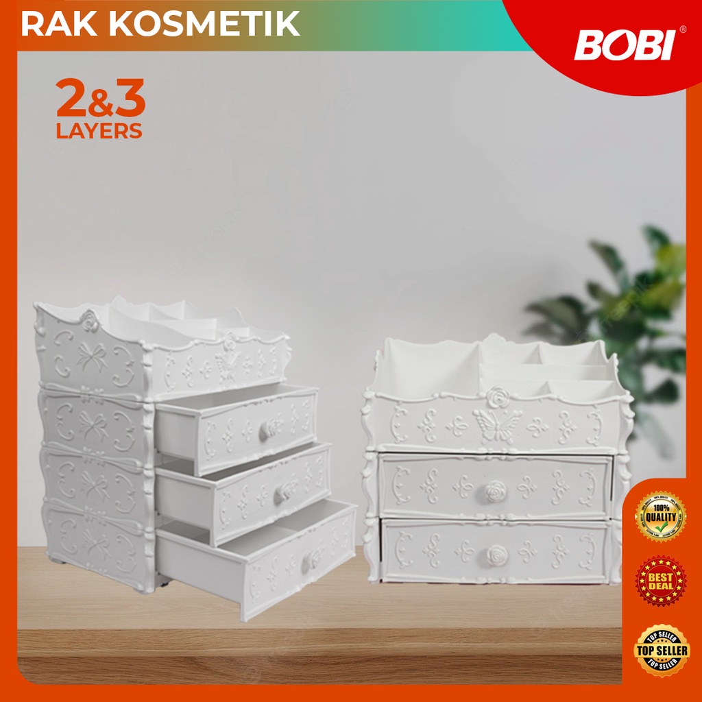 Rak kosmetik kode 998 / Rak make up susun 2 laci dan 3 laci / Rak Kosmetik tempat make up cantik