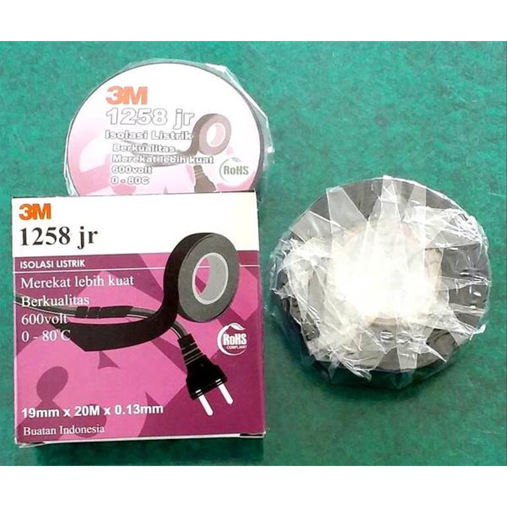 

Jual Isolasi Listrik 3m 1258 Jr Hitam Asli / Solasi Kabel 3 M Electric Tape Murah