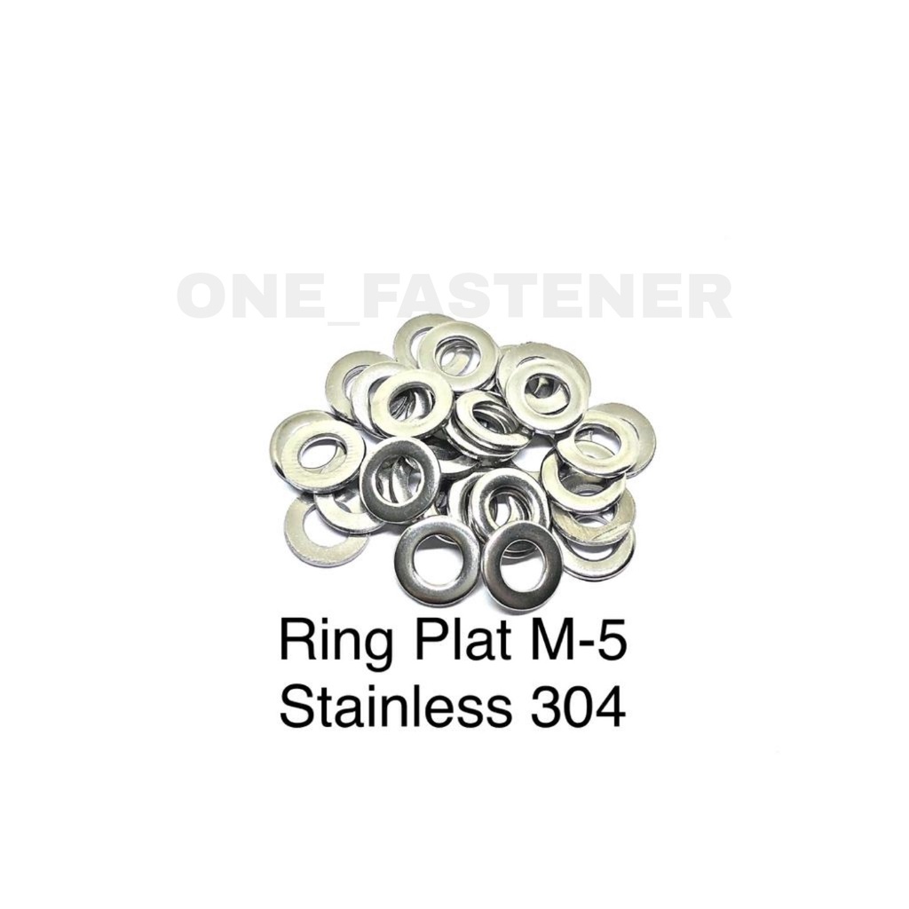 100 pcs Ring Plat M5 Stainless Steel sus 304 5mm 5mili Anti Karat food grade baut 8