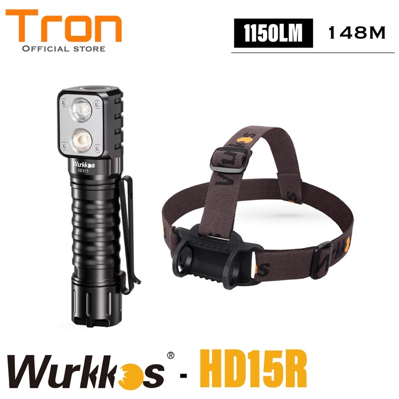 Wurkkos HD15R BLACK Dual LED LH351D + SST20 1150 Lumens senter kepala