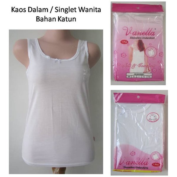 Singlet Vanella Kaos Dalam Wanita Dewasa | Pakaian Dalam Tanktop Perempuan | Open Ecer Remaja Dewasa