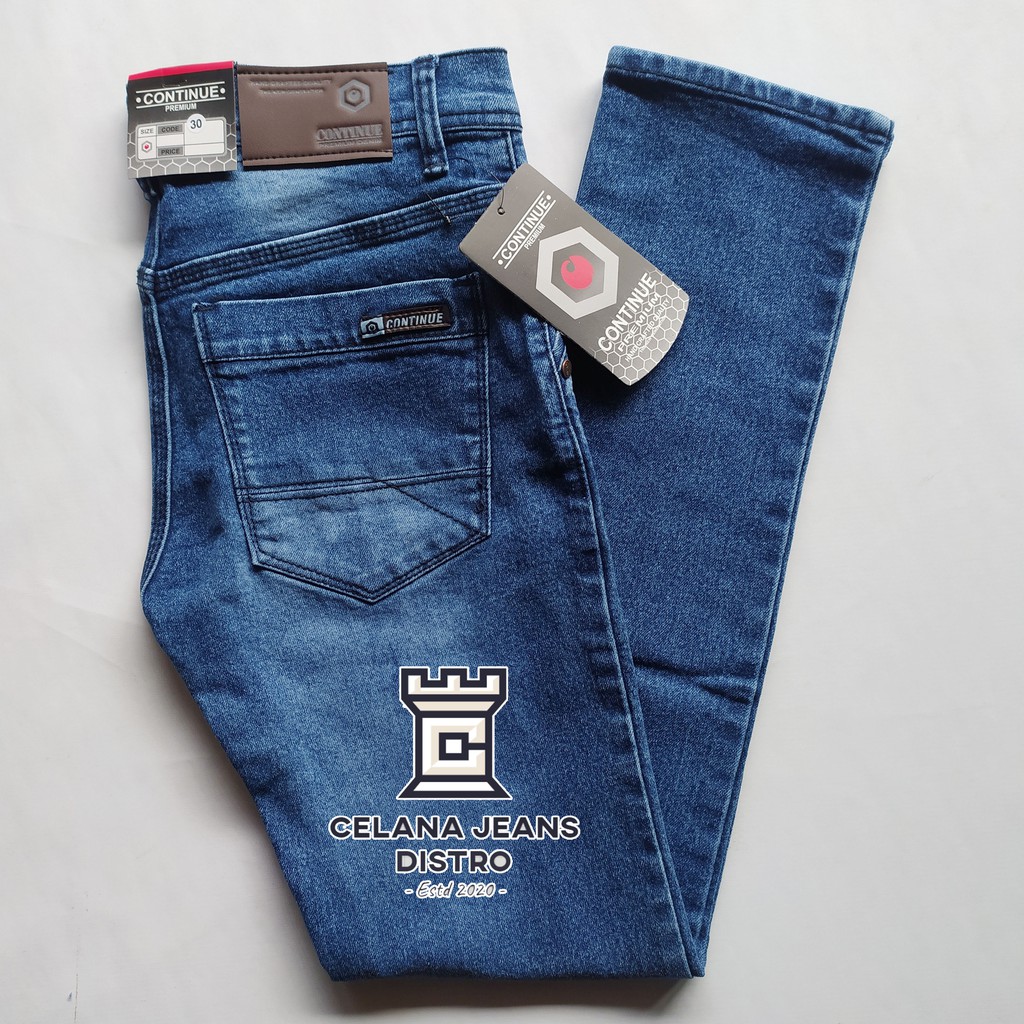 Celana Jeans Panjang Pria Biru Distro Continue