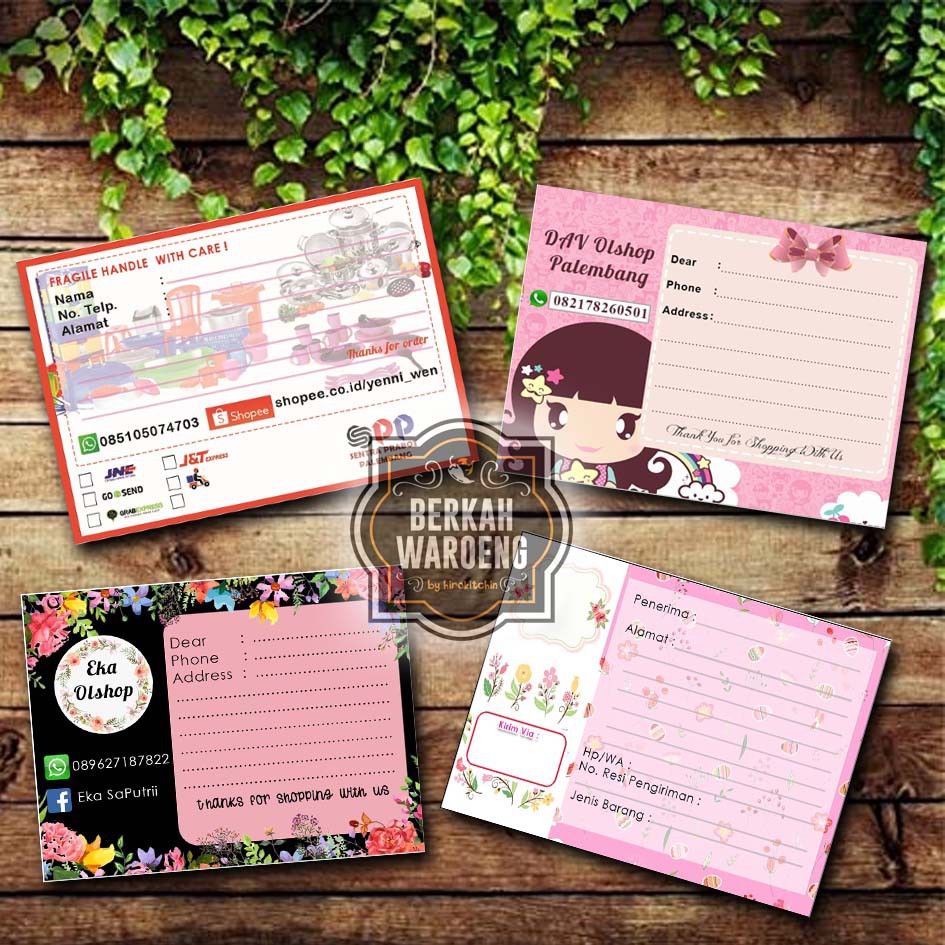

Hirokitchin - Cetak Stiker Label Pengiriman OLSHOP CUSTOM uk 6 cm x 9 cm dan Resi Pengiriman 11 x 2.5 cm