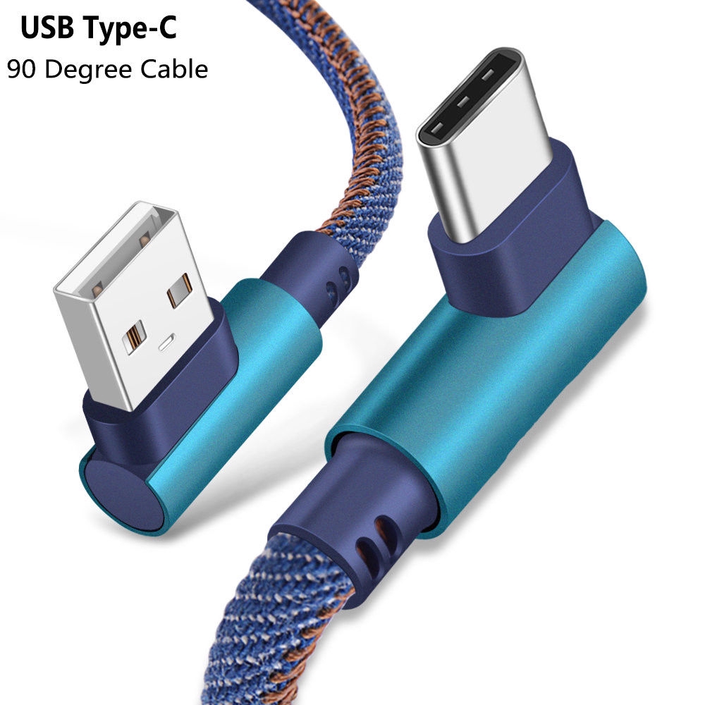 Kabel Data / Charger Fast Charging USB Type-C ke USB 3.0 Sudut Kanan 90 Derajat