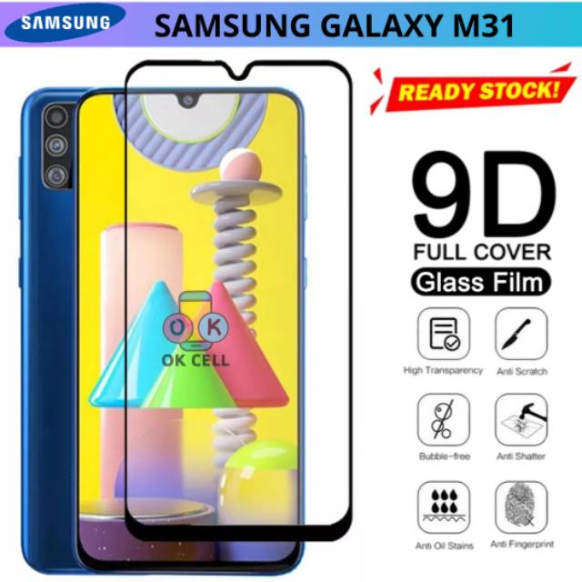 TG Anti Gores Kaca layar Samsung Galaxy M31 - Tempered Glass Full Screen Samsung M31 Screen Guard