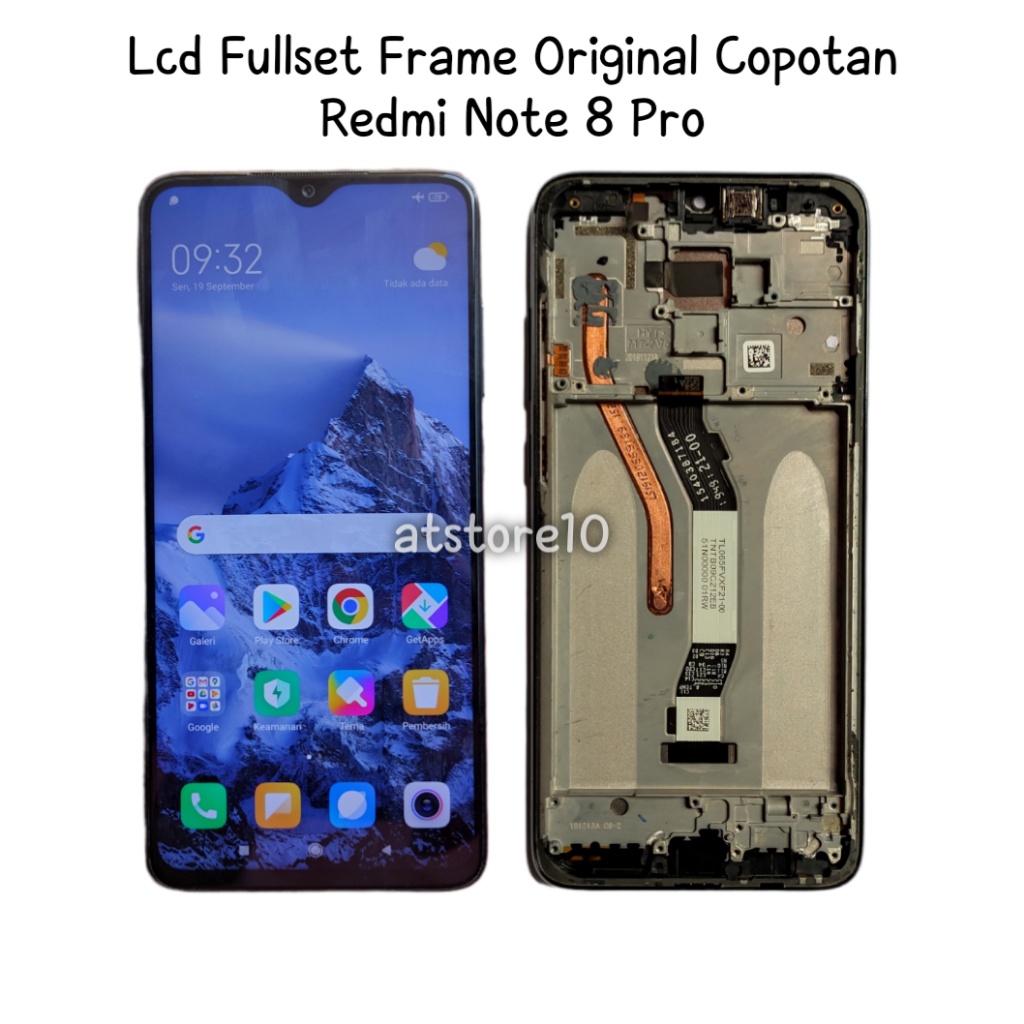 LCD TOUCHSCREEN FULLSET FRAME XIAOMI REDMI NOTE 8 PRO ORIGINAL COPOTAN ASLI BAWAAN