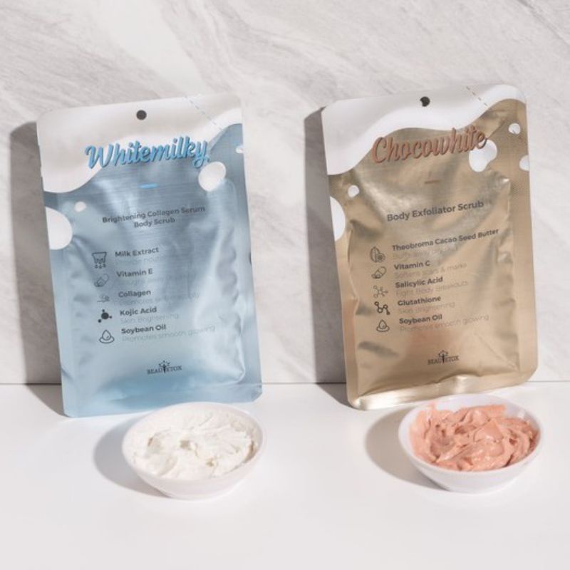 BEAUTETOX Body Scrub Refill Whitemilky / Chocowhite - Lulur - Scrub Badan - Whitening Scrub - Lulur 