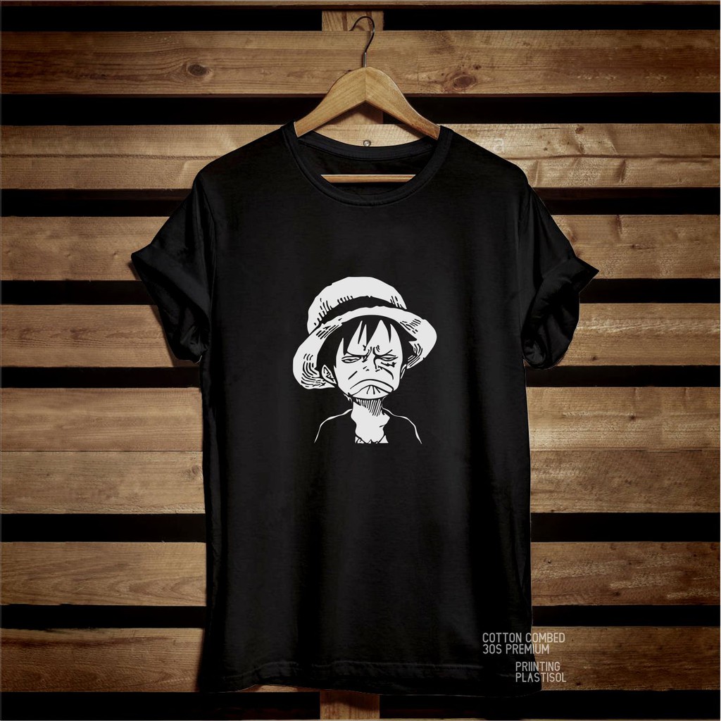  Kaos  Anime FUNNY LUFFY FACE Kaos  One Piece Kaos  