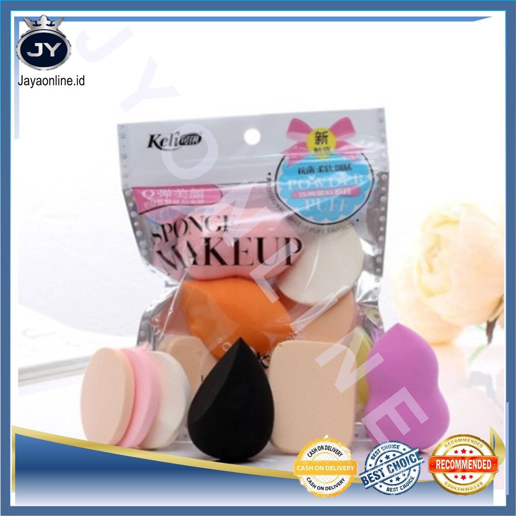 JY sponge K586 Spons Make up 1 Set Isi 6 Pcs / Spons Foundation Pembersih / Make Up