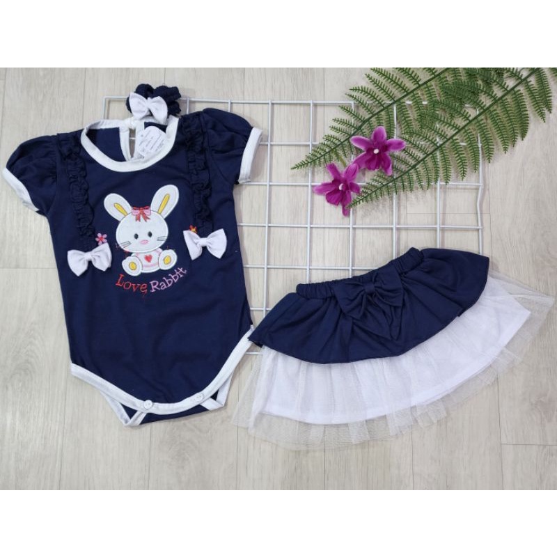 Baju bayi perempuan Jumper tutu + bandana