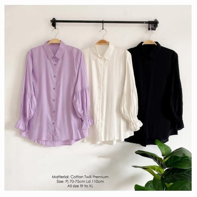 Atasan formal wanita/Blouse putih casual/Atasan lilac original/kemeja