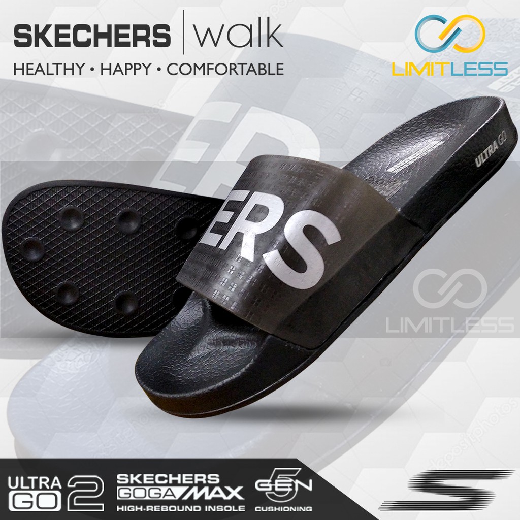Sendal Selop Pria Skechers Sandal Santai Slide Pria Terbaru Sendal Slip on Casual Pria Kekinian