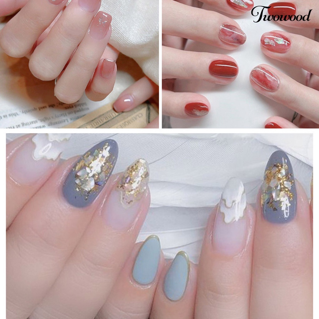 Twowood 1 Kotak Batu Kerang Warna-Warni Untuk Dekorasi Manicure / Nail Art