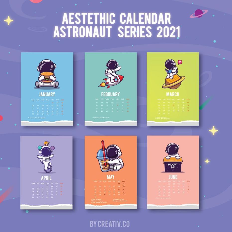 HITZ 2021 KALENDER AESTHETIC 2021 ASTROUNAUT [KALENDER MURAH] [KALENDER TEMPEL] [KALENDER DINDING]