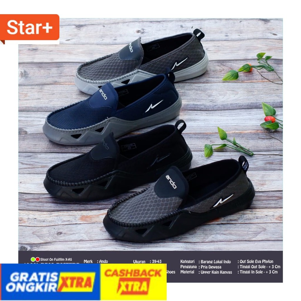 PROMO GRATIS ONGKIR NEW BRAND ORIANAK BESAR KECIL / ANDO SEPATU PRIA SLIP ON FLETCHER - TOKEBI