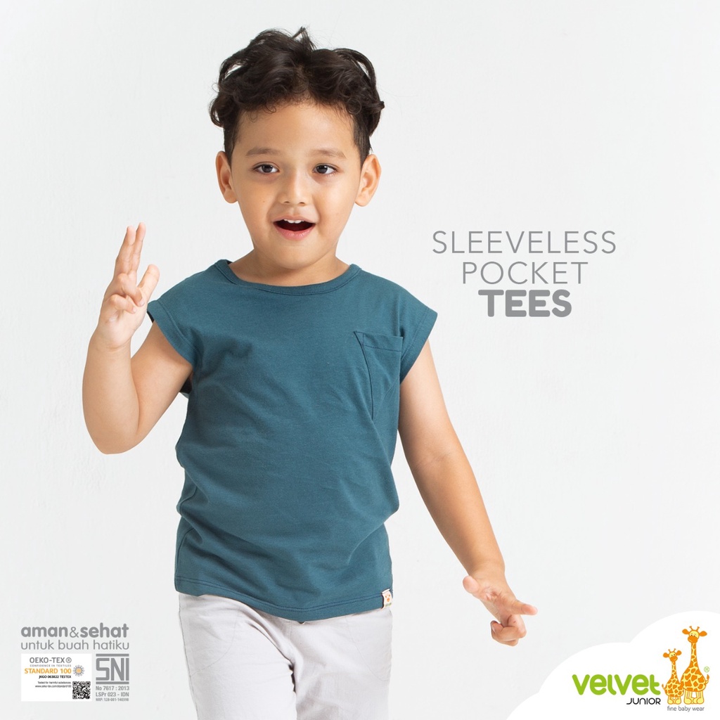 Velvet Junior Kaos Anak Kutung - Sleeveless Pocket Tees (1pcs)