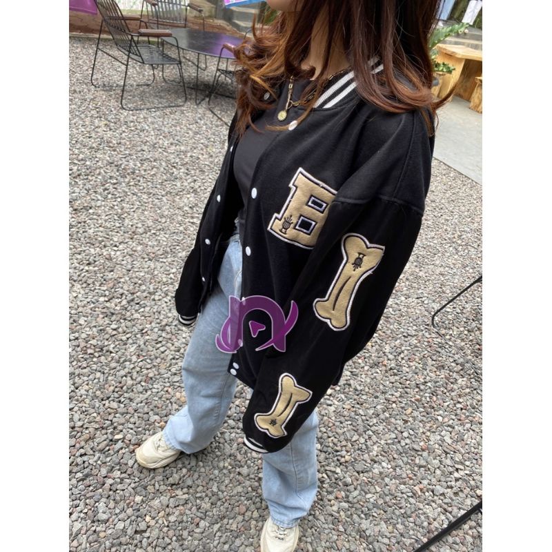 B_ VARSITY THE BONE  JAKET BASE BALL TEBAL