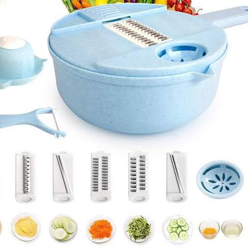 ❋ SHENAR, ALAT PEMOTONG SAYUR 12 IN 1 PARUTAN SAYUR KENTANG ALAT PEMOTONG SAYUR + MANGKUK ♙
