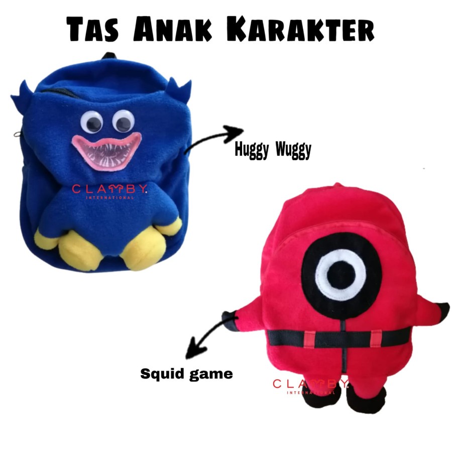 Tas Sekolah Anak Motif Squidgame &amp; Huggy Wuggy | Tas Ransel Anak