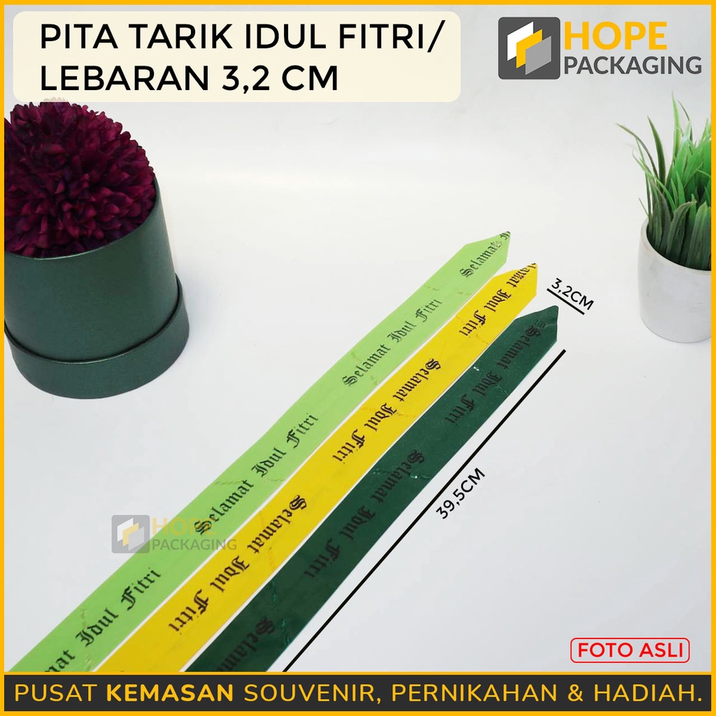 Pita Serut Lebaran / Pita Tarik / Pita Parcel Serut Idul Fitri Lebaran 38 x 1.5 cm