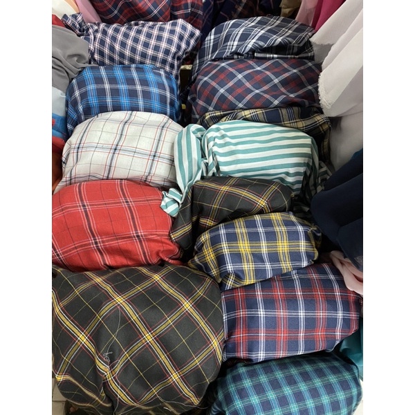 Katun Kotak Kain Flanel Bahan Kemeja Blus Rok