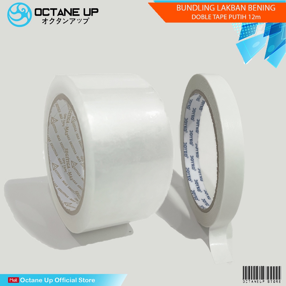 

Bundling Lakban Bening 48mm dan Double Tape Perekat Dua Sisi 12m Joyko