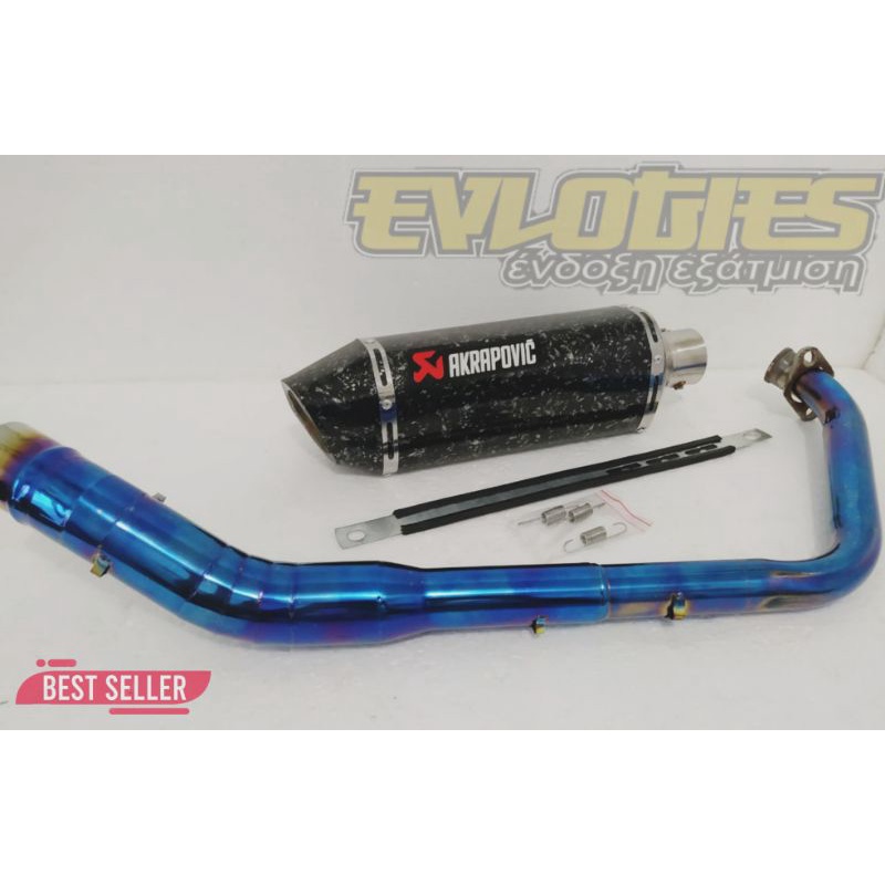 Knalpot Yamaha MT15 V3 XSR155 R3 R15New Akrapovic Carbon Forged Leher Biru