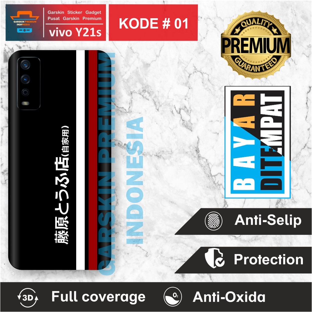 COD Garskin Sticker vivo Y21s Motif 1-5 Bisa Request Gambar Isi 2 PCS