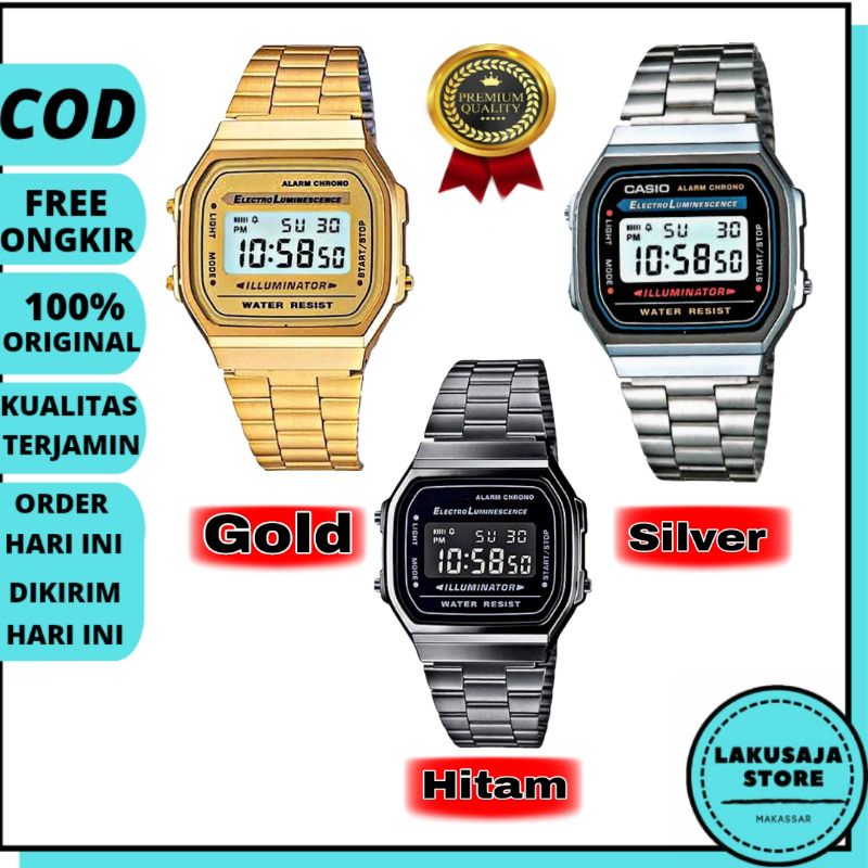 JAM TANGAN IMPORT PRIA WANITA FASHION MODEL CASIO DIGITAL LED RANTAI