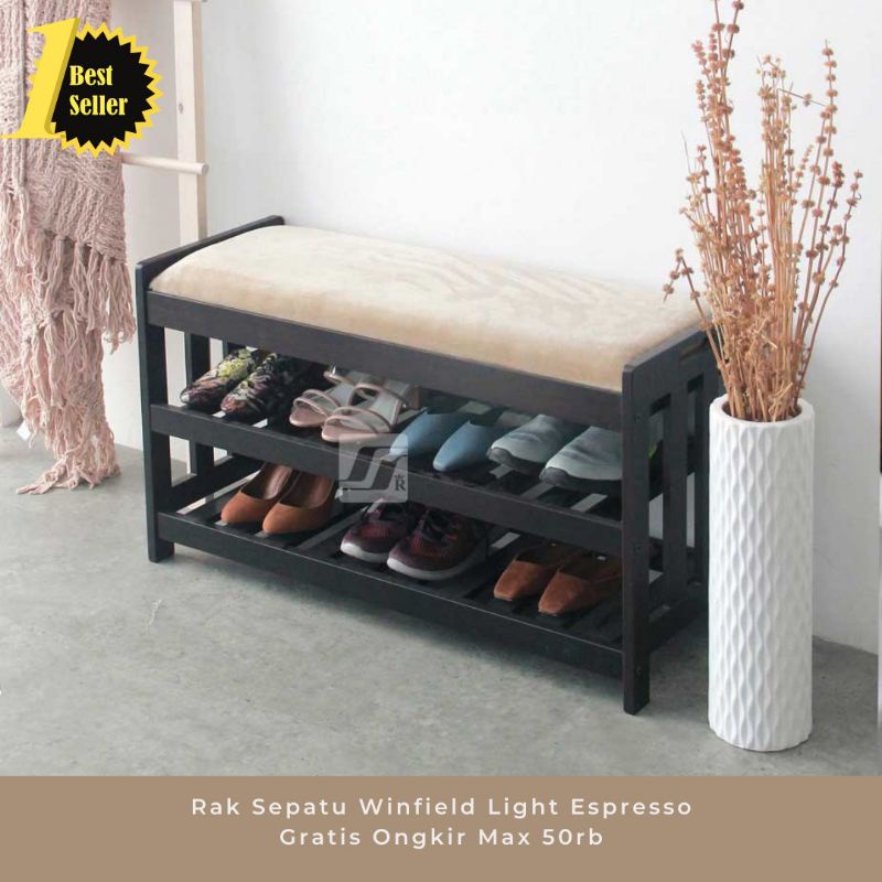Rak Sepatu Winfield - Medium Oak
