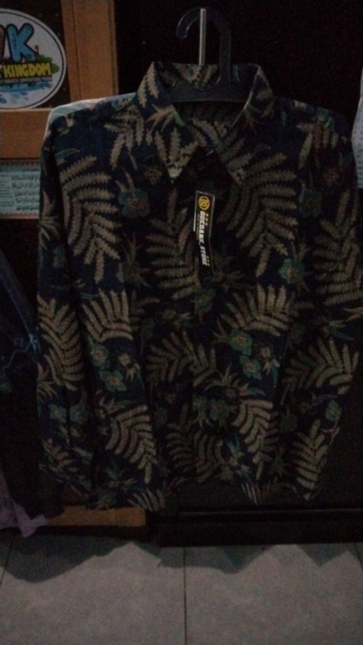 Atasan Batik Pria Lengan Panjang Kenongo Hem Padi Pekalongan M L Xl