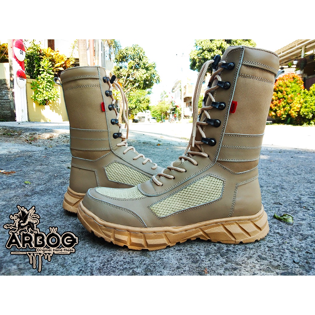 Sepatu Boots Pdl tactical BOA cream pol pp kerjalapangan