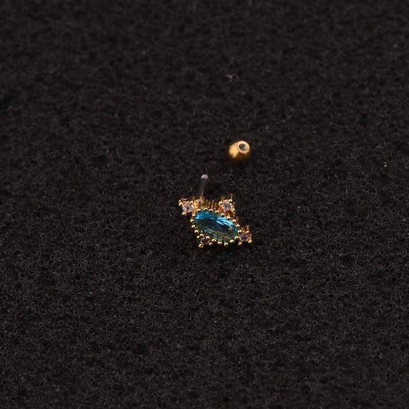 1 Pcs Colorful Creative Stainless Steel Screw Prevent Allergy Heart Shaped Metal Earring