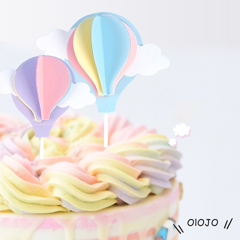 Rainbow Cloud Balon Kue Topper Anak-anak Pesta Ulang Tahun Kue Tahun Pernikahan Dekorasi Perlengkapan - ol