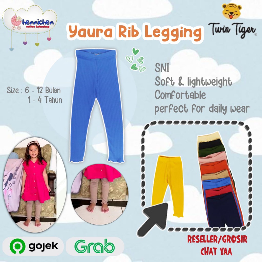 TWIN TIGER YAURA RIB LEGGING BAYI LEGGING RIB REEB ANAK EXTRA SOFT LEGGING ANAK