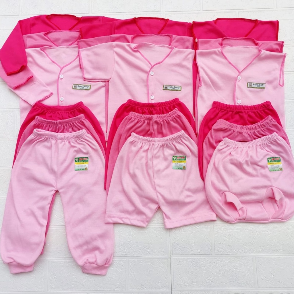 18 PCS PINK Baju celana bayi Paket hemat newborn baru lahir Hadiah lengkap Gifh