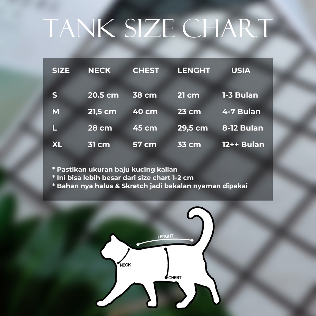 Baju kucing anjing kelinci monyet lucu murah aksesoris hewan kecil - BUKI TANK WHITE SERIES