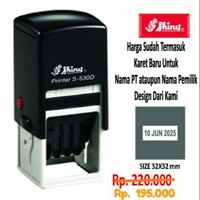 

stempel shiny S-530D size 32x32mm