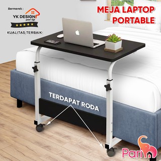 Meja Laptop Kasur / Meja Samping Tempat Tidur / Meja Roda Portable Stand Aluminium PR-1262